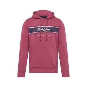 JACK & JONES Mikina 'LEO'  marine modrá / pitaya / pudrová / bílá