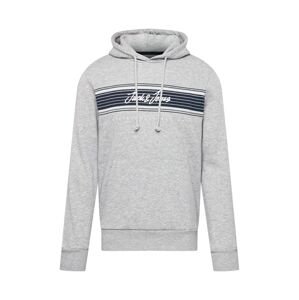 JACK & JONES Mikina 'Leo'  námořnická modř / světle šedá / bílá