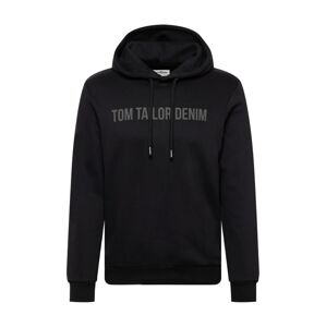 TOM TAILOR DENIM Mikina  tmavě šedá / černá