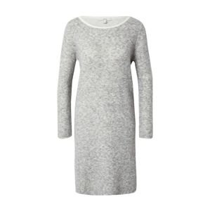 ESPRIT Úpletové šaty  šedý melír / bílá
