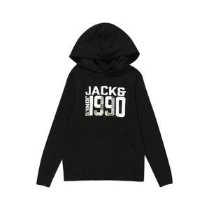 Jack & Jones Junior Mikina  černá / bílá