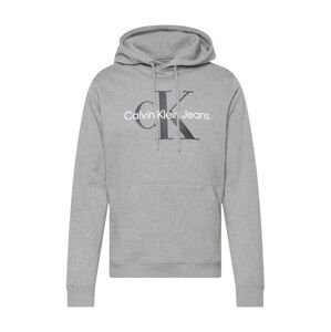 Calvin Klein Jeans Mikina  šedý melír / bílá / černá