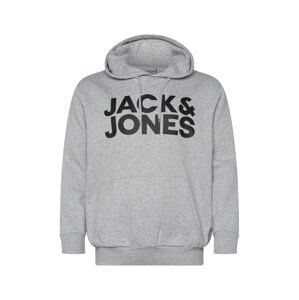 JACK & JONES Mikina 'JJECORP'  světle šedá / černá