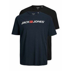 JACK & JONES Tričko  černá / bílá / červená / tmavě modrá