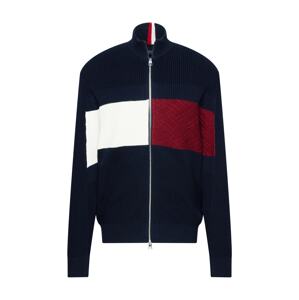 TOMMY HILFIGER Kardigan  marine modrá / tmavě červená / offwhite