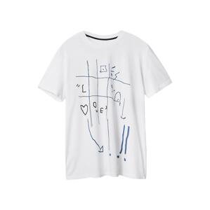 Desigual T-Shirt 'BENEDICT'  bílá / námořnická modř / černá
