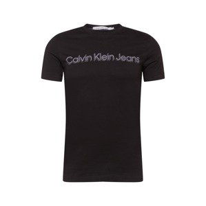 Calvin Klein Jeans Tričko  stříbrně šedá / černá