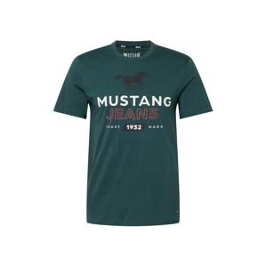 MUSTANG Tričko 'Alex'  jedle / bílá / červená / námořnická modř