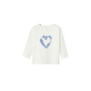 MANGO KIDS Tričko 'LOVELY'  offwhite / modrá / šedobéžová