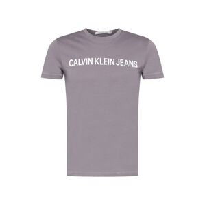 Calvin Klein Jeans Tričko  šedá / bílá