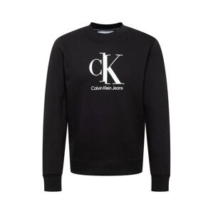 Calvin Klein Jeans Mikina  černá / bílá