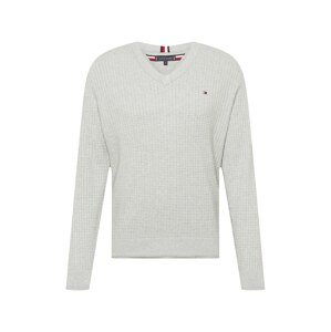 TOMMY HILFIGER Svetr  námořnická modř / šedý melír / červená / bílá