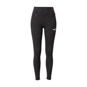 PUMA Sportovní kalhoty  černá / bílá / tmavě růžová