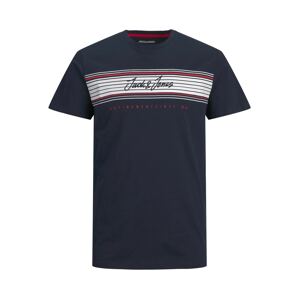 Jack & Jones Plus Tričko 'Leo'  noční modrá / bílá / červená