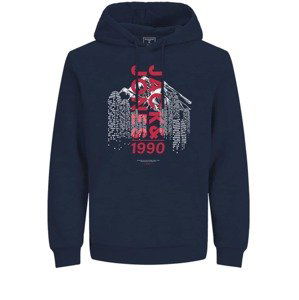 JACK & JONES Mikina 'Kalf'  námořnická modř / bílá / červená