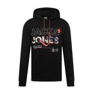 JACK & JONES Mikina 'Game'  chladná modrá / melounová / černá / bílá