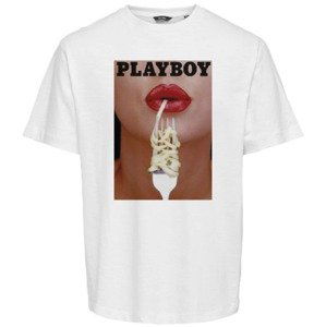 Only & Sons Tričko 'Playboy'  světle hnědá / červená třešeň / černá / bílá