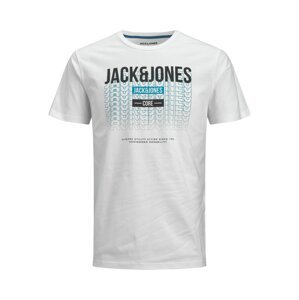 JACK & JONES Tričko 'Cyber'  tyrkysová / černá / bílá