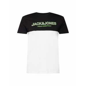 JACK & JONES Tričko  svítivě zelená / černá / bílá