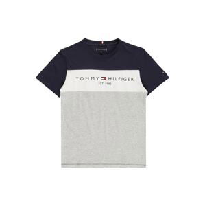 TOMMY HILFIGER Tričko  světle šedá / bílá / námořnická modř / červená