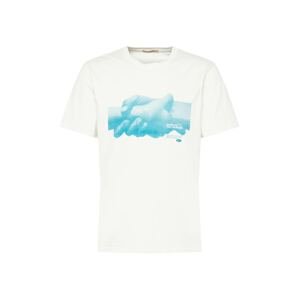 Nudie Jeans Co T-Shirt 'Roy Chalk'  bílá / aqua modrá