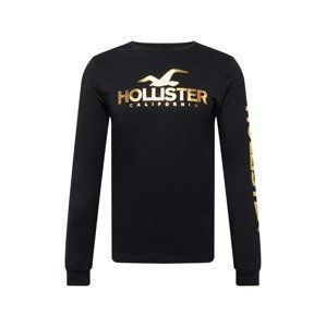 HOLLISTER Tričko 'CYBER DROP'  zlatá / černá