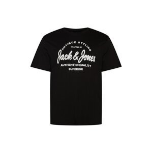 Jack & Jones Plus Tričko 'Rafa'  černá / bílá