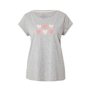 ESPRIT Tričko 'Valentine'  šedý melír / starorůžová / světle růžová