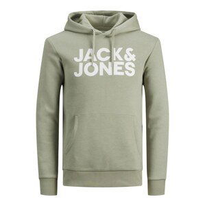 JACK & JONES Mikina  pastelově zelená / bílá