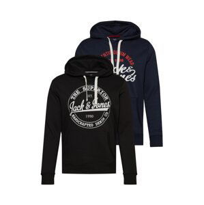 JACK & JONES Mikina 'BRAT'  tmavě modrá / grenadina / černá / bílá