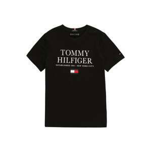 TOMMY HILFIGER Tričko  černá / bílá / červená / námořnická modř