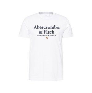 Abercrombie & Fitch Tričko  bílá / námořnická modř / světle hnědá / limone