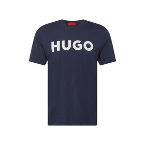 HUGO Tričko 'Dulivio'  tmavě modrá / bílá