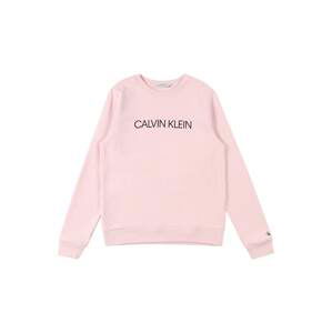 Calvin Klein Jeans Mikina  světle růžová / černá