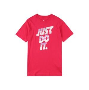 Nike Sportswear Tričko  tmavě růžová / bílá / fialová