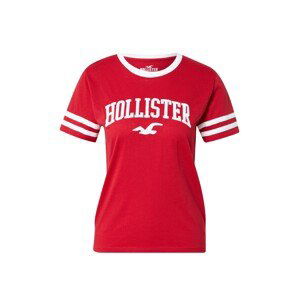 HOLLISTER Tričko  červená / bílá