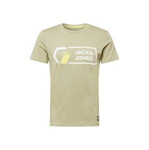 JACK & JONES Tričko 'LOGAN'  světle zelená / bílá / žlutá