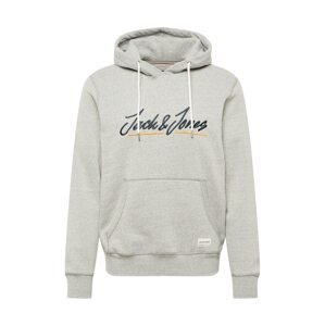 JACK & JONES Mikina 'Tons'  tmavě modrá / šedý melír / jasně oranžová