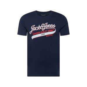 JACK & JONES Tričko  noční modrá / červená / bílá