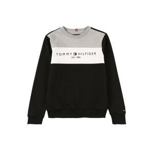 TOMMY HILFIGER Mikina  černá / bílá / šedý melír