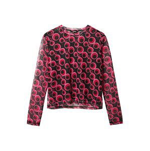 Desigual Tričko 'DARIA'  pink / červená / černá