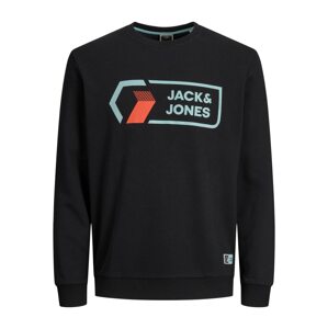 JACK & JONES Mikina 'Logan'  pastelová modrá / červená / černá