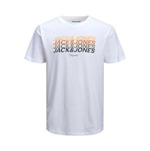 JACK & JONES Tričko 'Brady'  olivová / korálová / černá / bílá