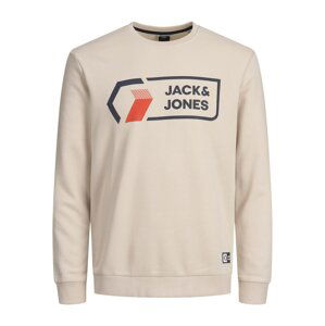 JACK & JONES Mikina 'Logan'  kámen / antracitová / oranžová