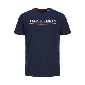 JACK & JONES Tričko 'Mont'  námořnická modř / bílá / červená