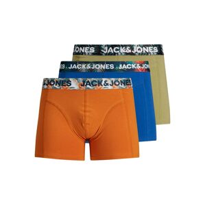 JACK & JONES Boxerky 'Hutley'  tmavě modrá / khaki / oranžová / bílá