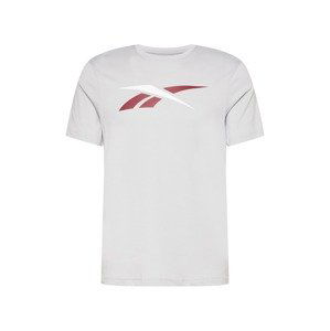 Reebok Sport Funkční tričko  světle šedá / bílá / tmavě červená