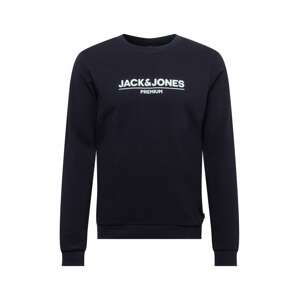 JACK & JONES Mikina  noční modrá / bílá