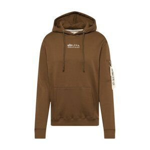 ALPHA INDUSTRIES Mikina  hnědá / bílá