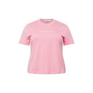 Calvin Klein Jeans Curve Tričko  pink / bílá